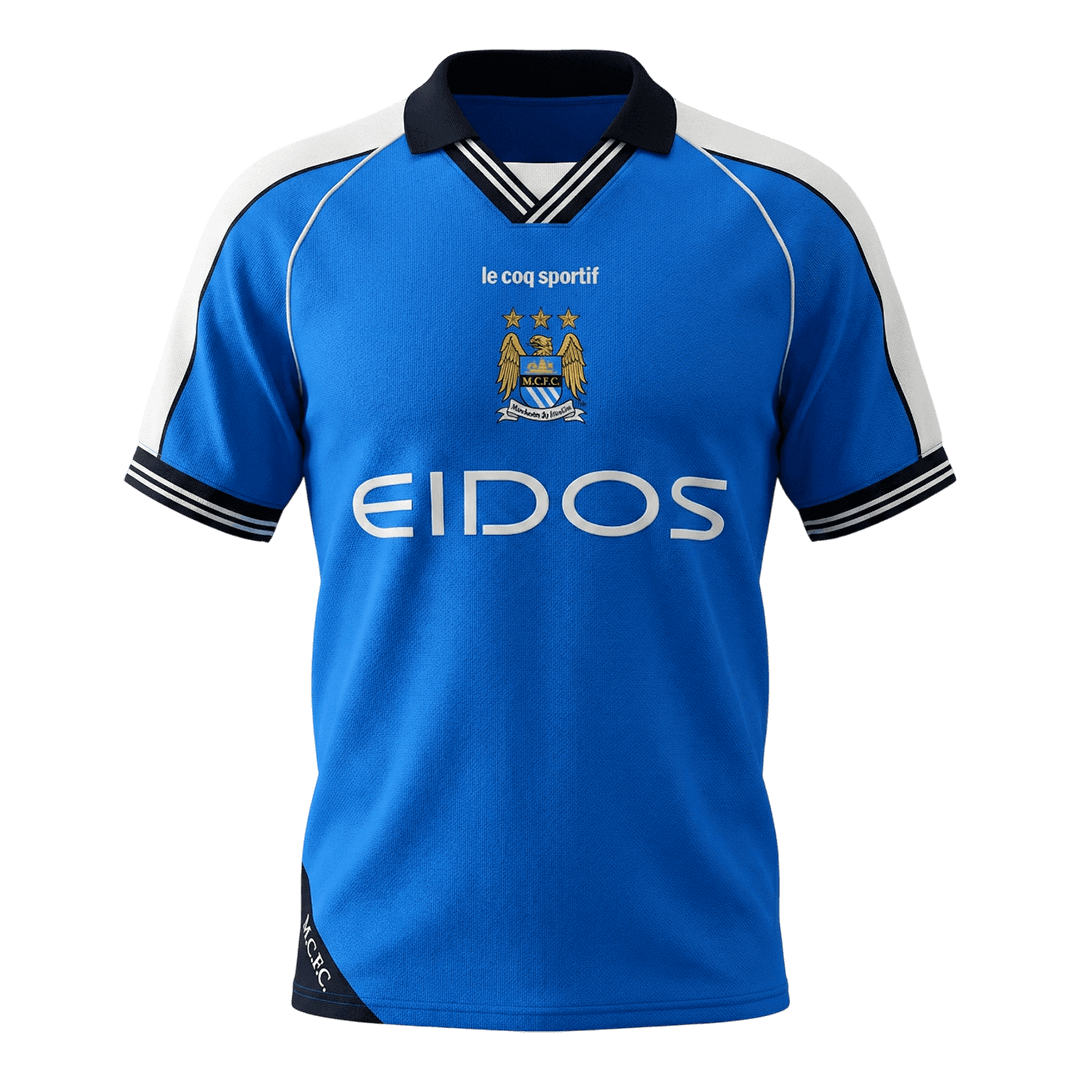 Retro Manchester City Thuisshirt 1999/01 Blauw