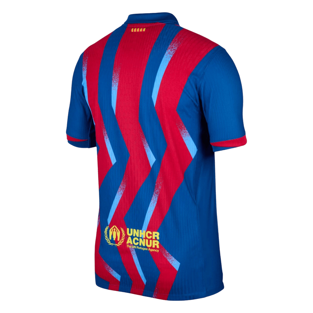 Barcelona Vierde Shirt 2025/26 Rood&Blauw Speler Grote Maat