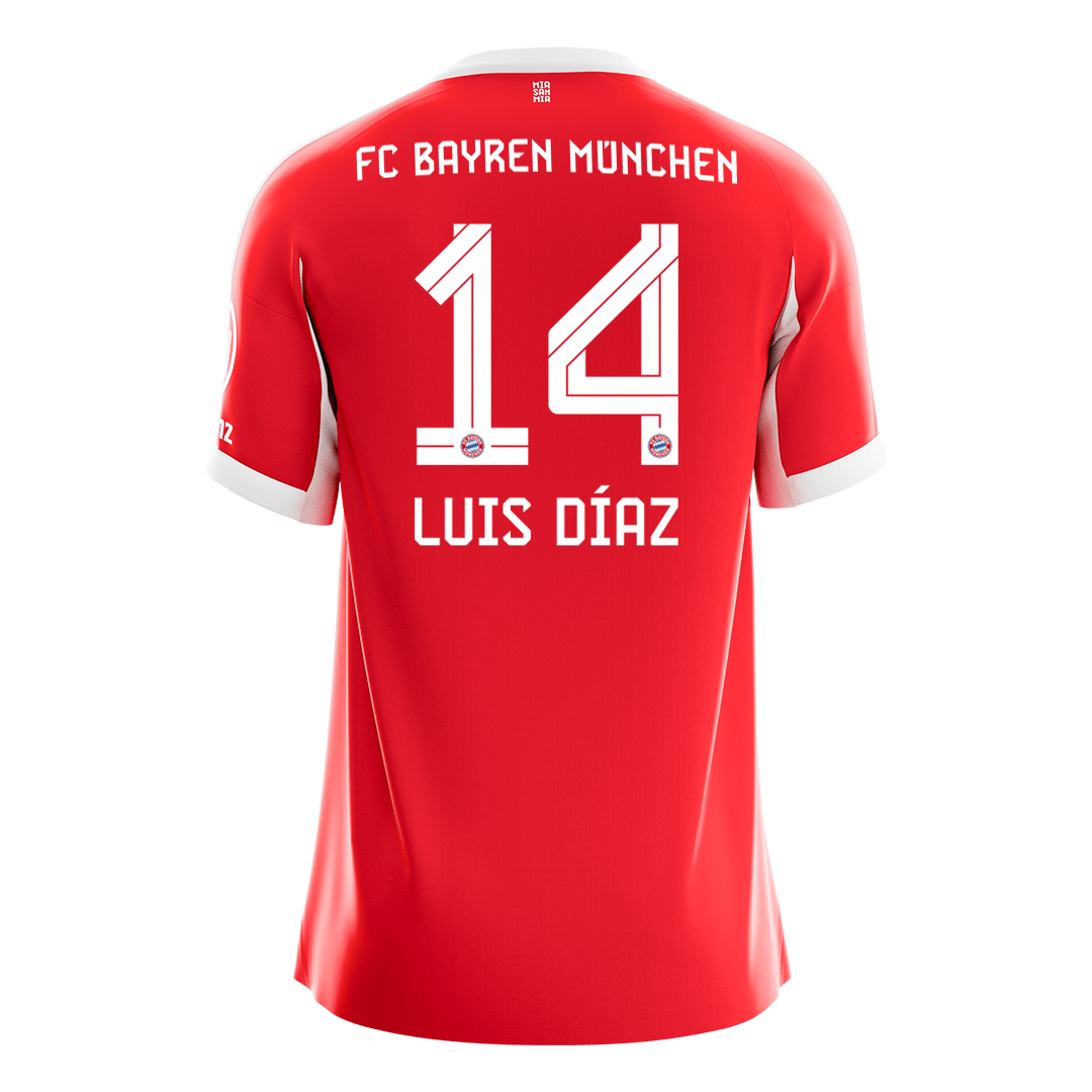 LUIS DÍAZ #14 München Thuisshirt 2025/26 Rood - Super