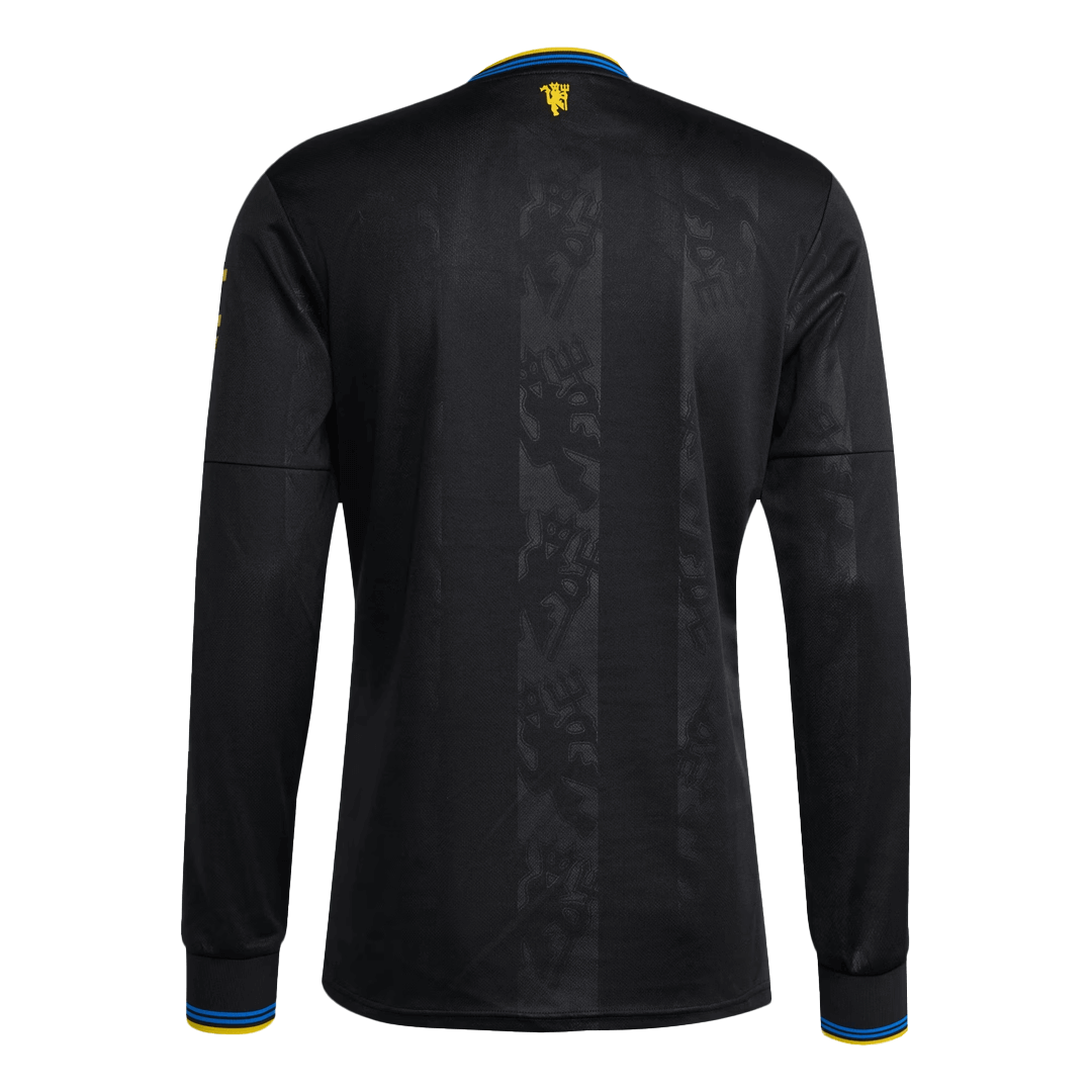 Manchester United Derde Shirt Lange Mouwen 2025/26 Zwart Grote Maat