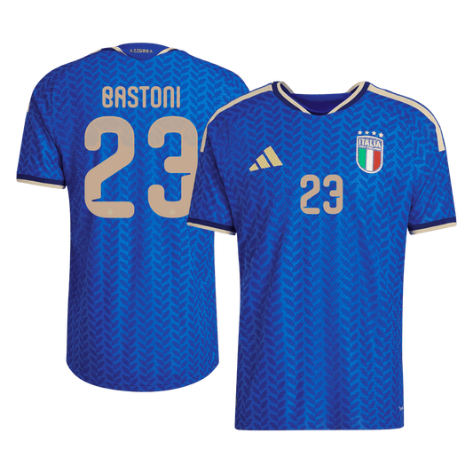 BASTONI #23 Italië Thuisshirt Wereldkampioenschap 2026 Blauw Speler