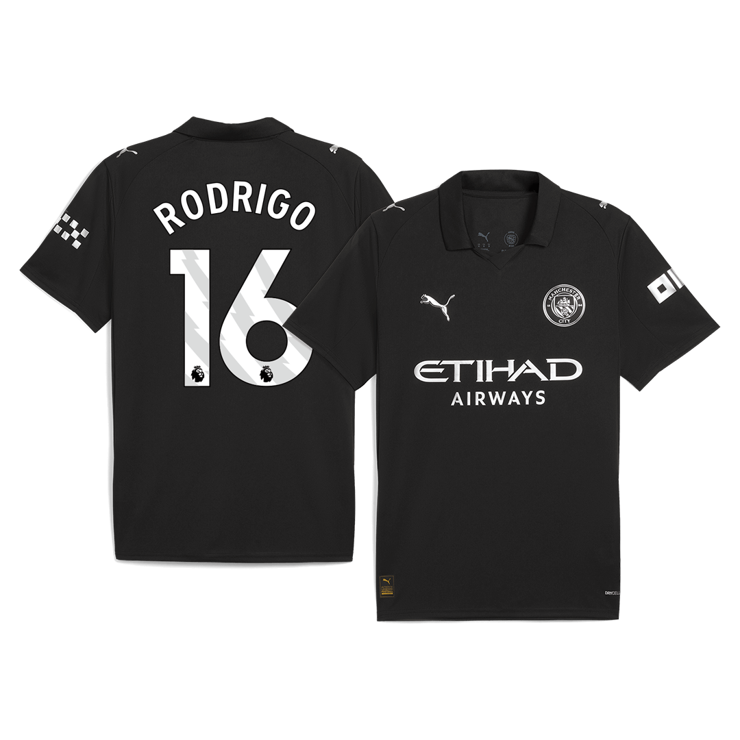 RODRIGO #16 Manchester City Uitshirt 2025/26 Zwart