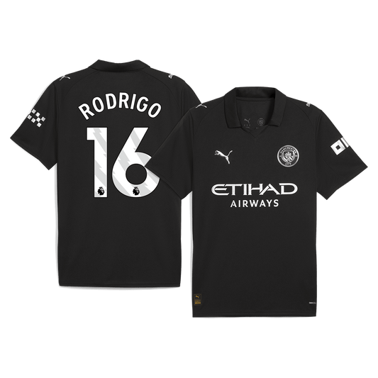 RODRIGO #16 Manchester City Uitshirt 2025/26 Zwart