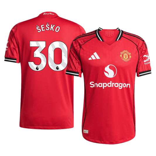 ŠEŠKO #30 Manchester United Thuisshirt 2025/26 Rood Authentiek