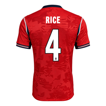 RICE #4 Engeland Uitshirt - Wereldkampioenschap 2026 Rood Speler
