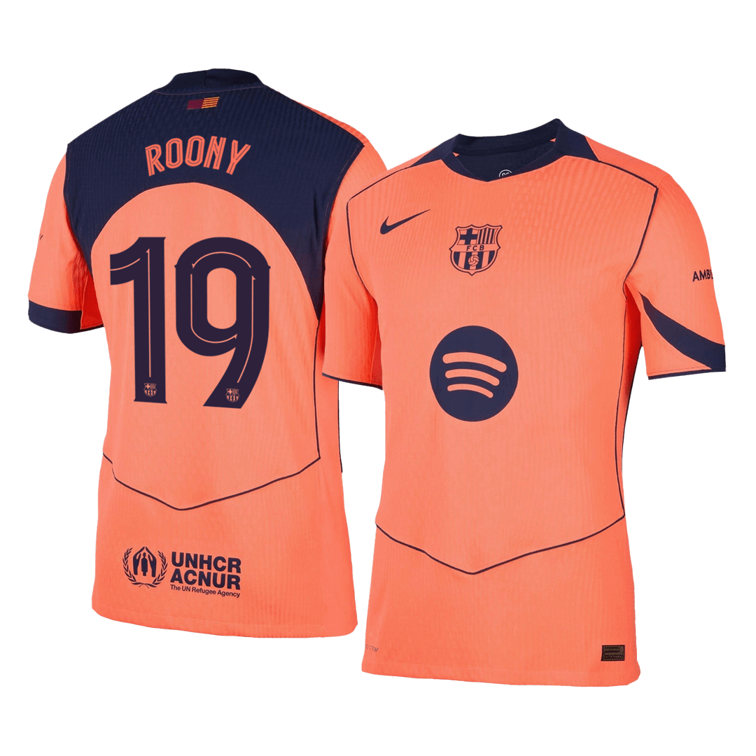 ROONY #19 Barcelona Derde Shirt 2025/26 Oranje Authentiek - UCL