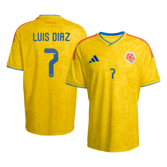 LUIS DÍAZ #7 Colombia Thuisshirt Wereldkampioenschap 2026 Geel