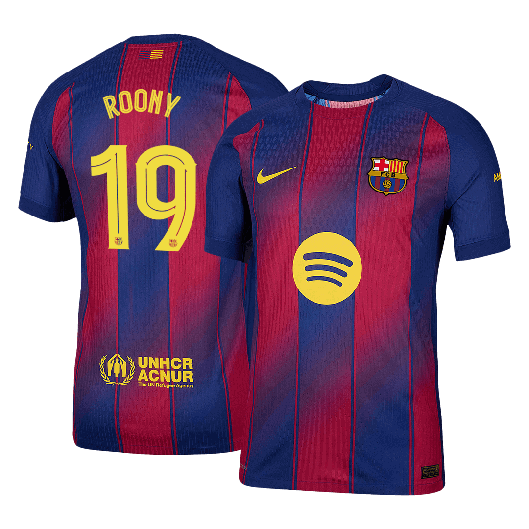 ROONY #19 Barcelona Thuisshirt 2025/26 Rood en Blauw Speler - UCL