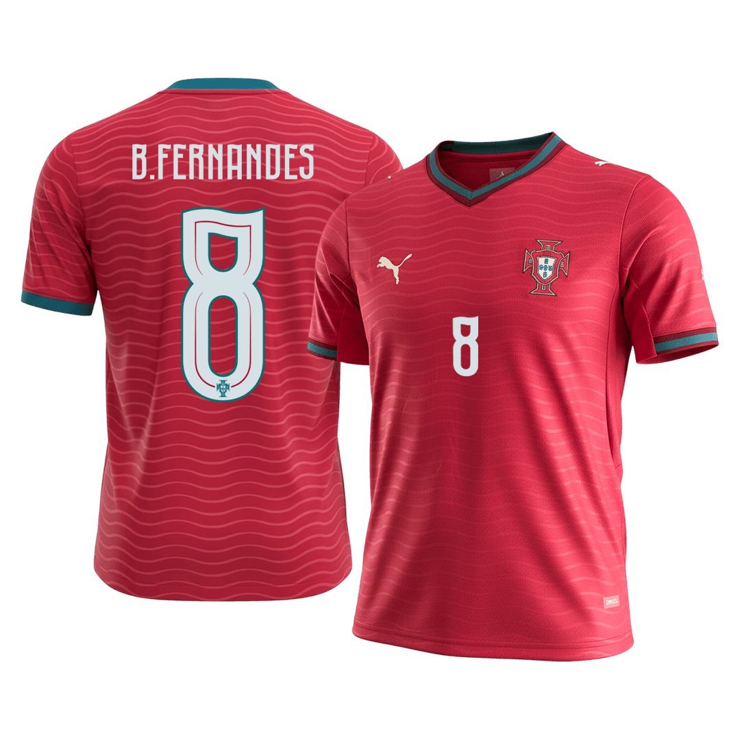 B.FERNANDES #8 Portugal Thuisshirt - WK 2026 Rood