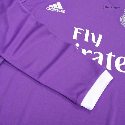 BENZEMA #9 Retro Real Madrid Uit Thuisshirt Lange Mouwen 2016/17