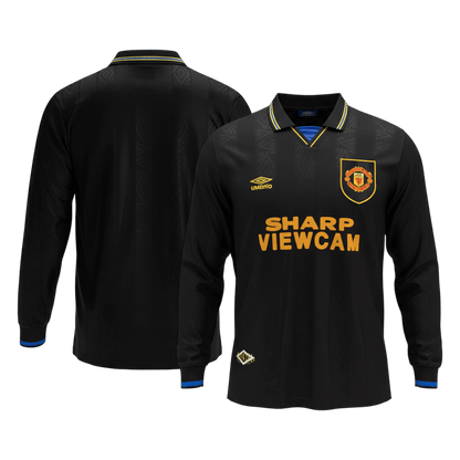 Retro Manchester United Uitshirt Lange Mouwen 1993/94 Zwart