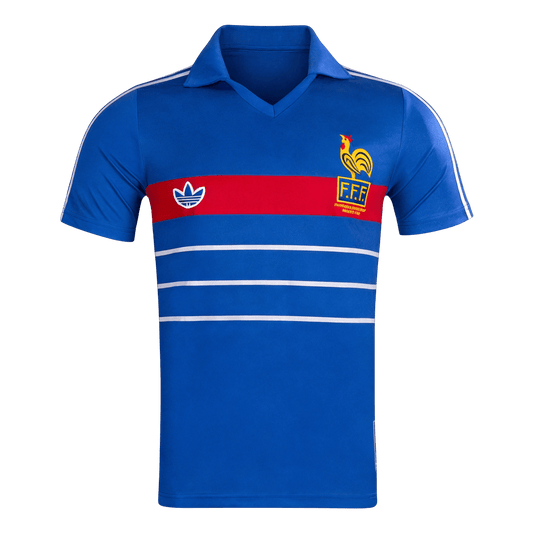 Retro Frankrijk Thuisshirt 1984 Blauw