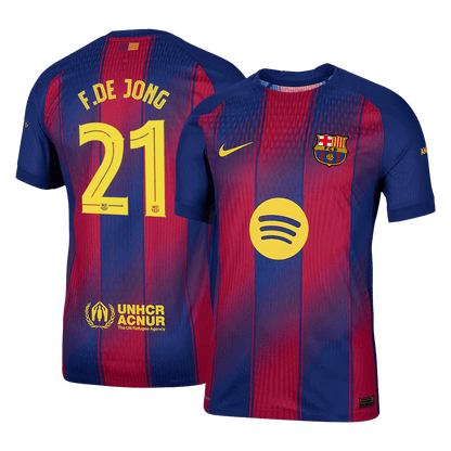 F.DE JONG #21 Barcelona Thuis Shirt 2025/26 Authentic - UCL