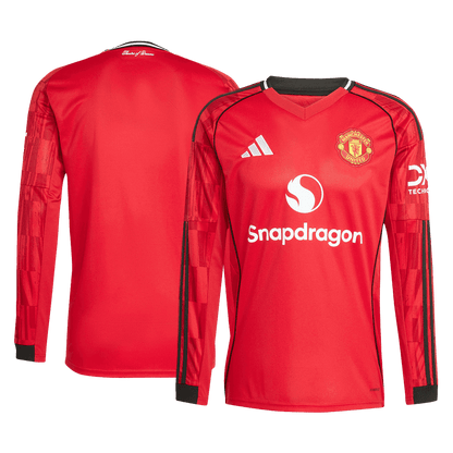Manchester United Thuis Shirt Lange Mouwen 2025/26 Grote Maten