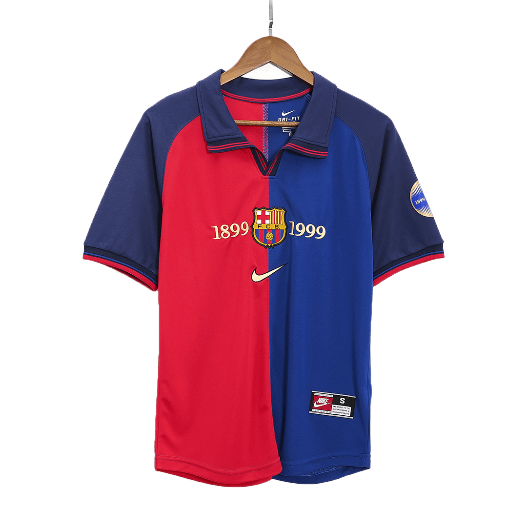 KLUIVERT #9 Retro Barcelona Thuis Shirt 1999/00 - 100e Verjaardag