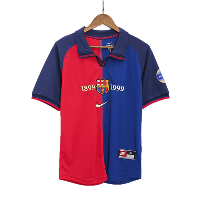 KLUIVERT #9 Retro Barcelona Thuis Shirt 1999/00 - 100e Verjaardag