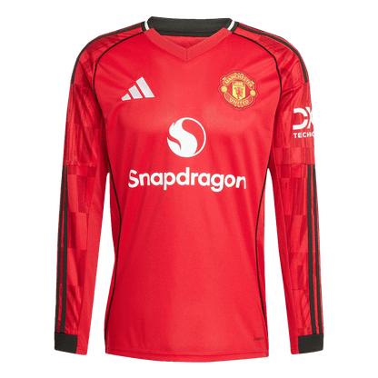 Manchester United Thuis Shirt Lange Mouwen 2025/26 Grote Maten