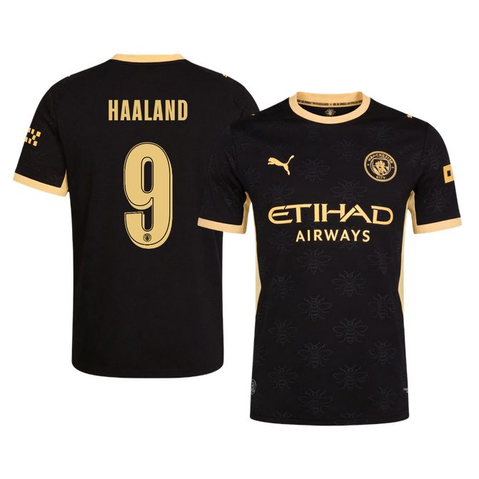 HAALAND #9 Manchester City Extérieur Maillot 2026/27 Noir Joueur - UCL