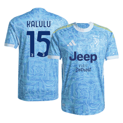 KALULU #15 Juventus Uitshirt 2025/26 Blauw Authentiek