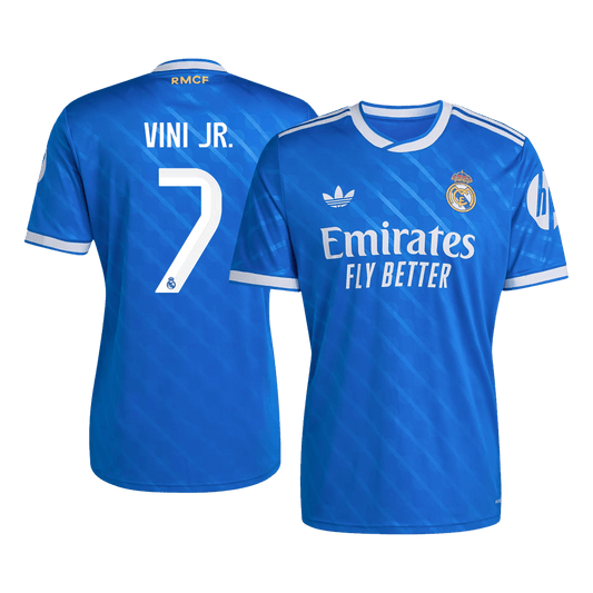 VINI JR. #7 Real Madrid Derde Shirt 2025/26 Blauw