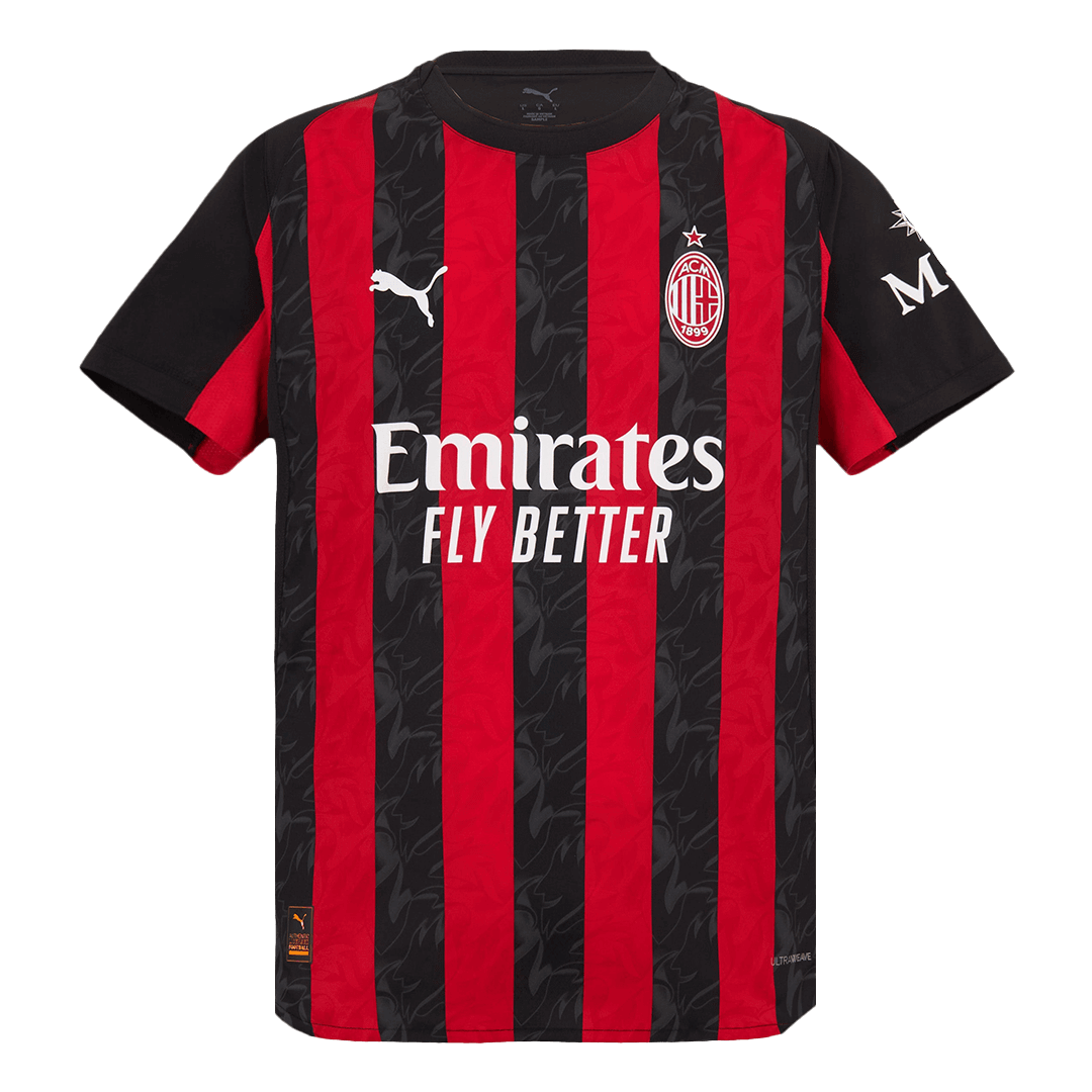 AC Milan Domicile Maillot 2025/26 Red&Black Authentique Grande Taille