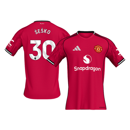 ŠEŠKO #30 Manchester United Thuisshirt 2025/26 Rood - Super Groot