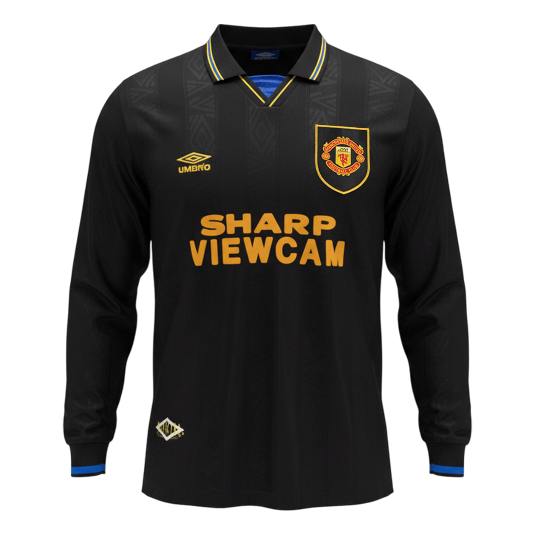 Retro Manchester United Uitshirt Lange Mouwen 1993/94 Zwart