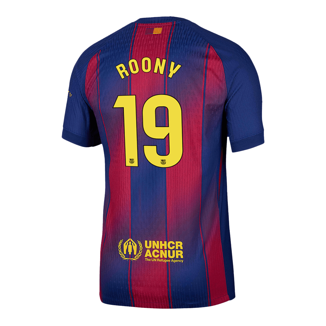 ROONY #19 Barcelona Thuisshirt 2025/26 Rood en Blauw Speler
