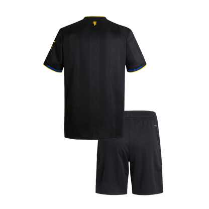 Vente Flash Manchester United Third Maillot Kit 2025/26 Enfant Noir