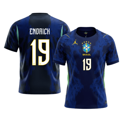 ENDRICK #19 Brésil Extérieur Maillot - Coupe du Monde 2026 Bleu marine
