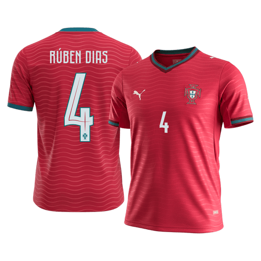RÚBEN DIAS #4 Portugal Thuisshirt - WK 2026 Rood