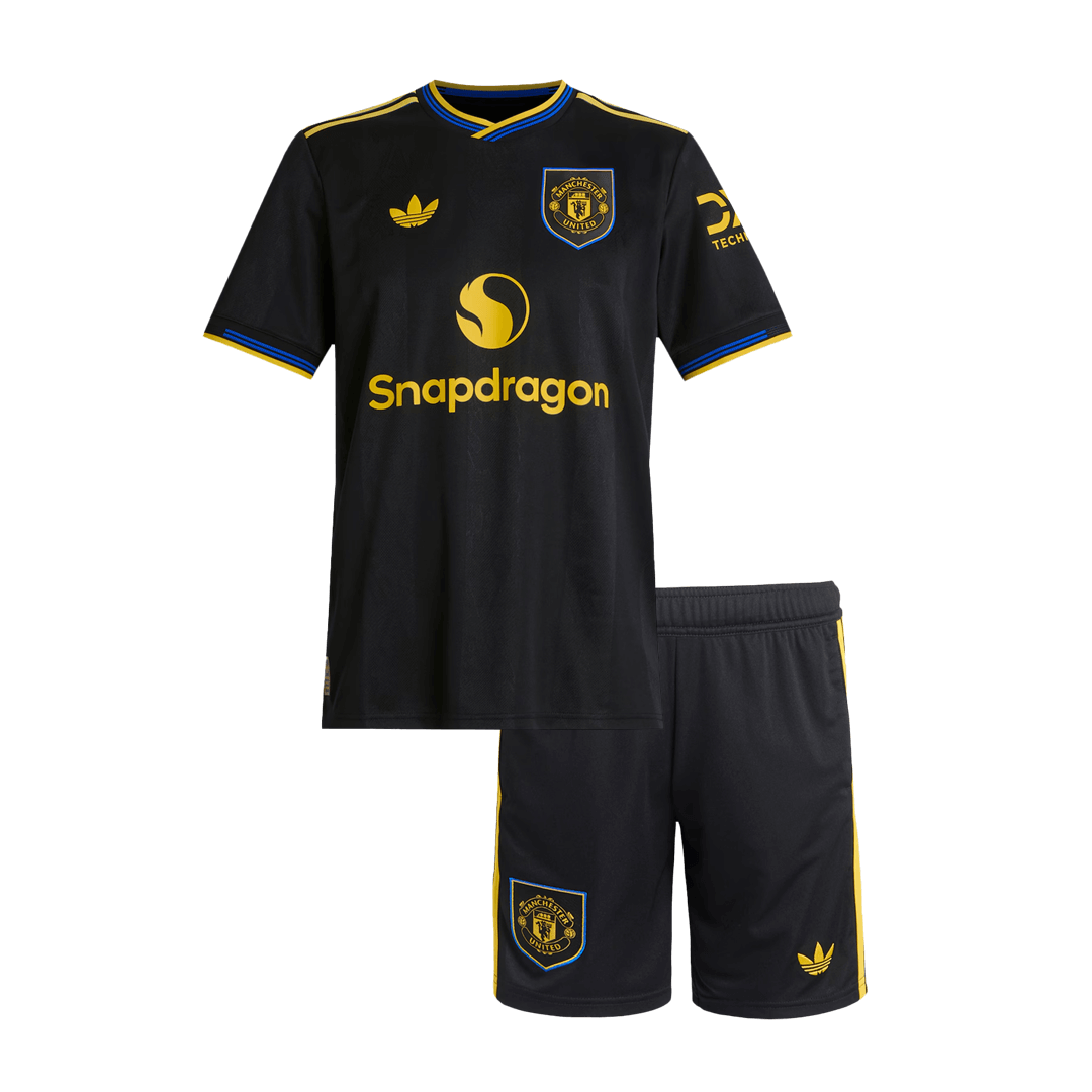Vente Flash Manchester United Third Maillot Kit 2025/26 Enfant Noir
