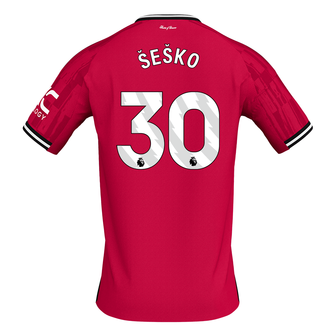 ŠEŠKO #30 Manchester United Thuisshirt 2025/26 Rood - Super Groot