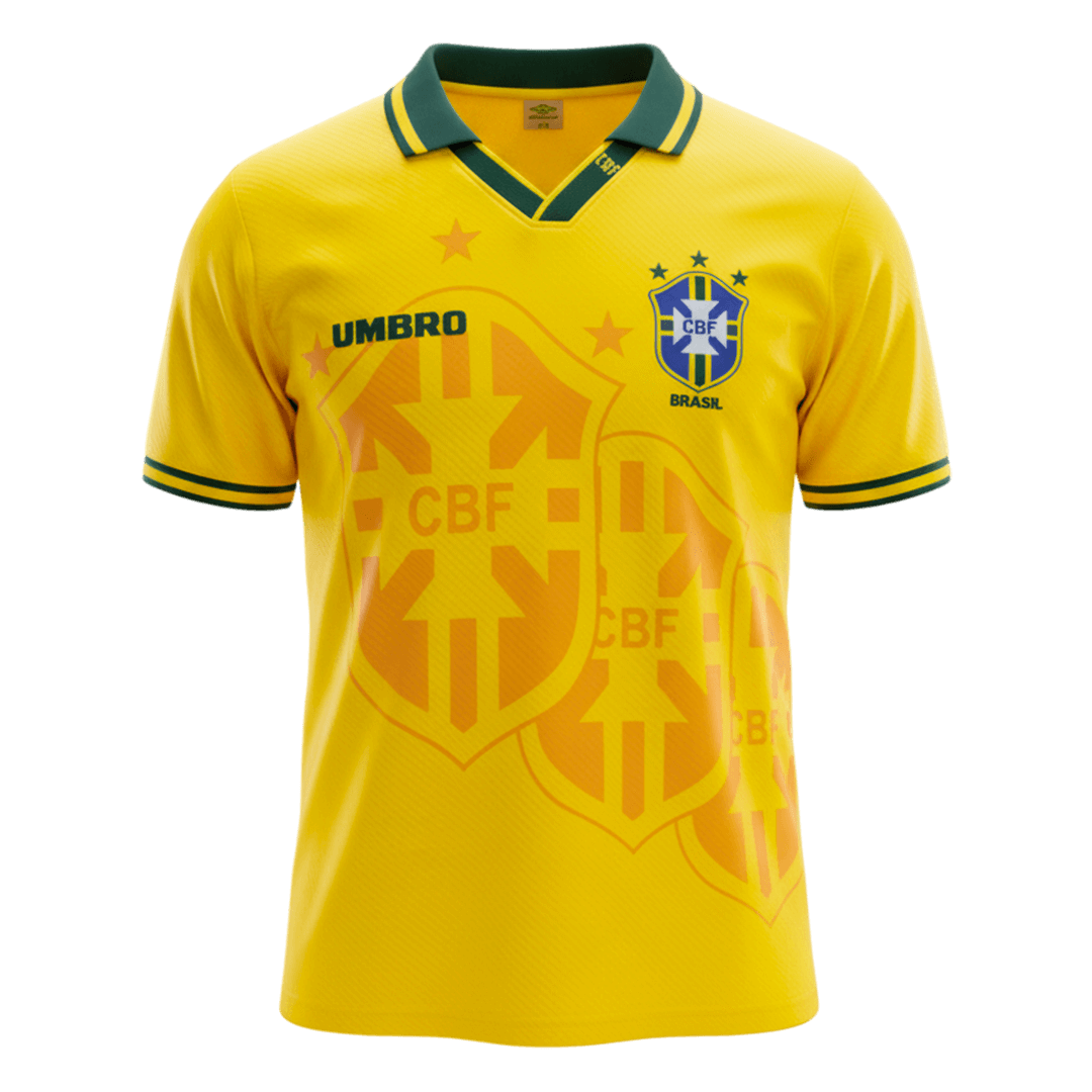 Retro Brazilië Thuis Shirt 1994 Geel