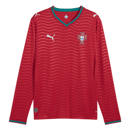 Portugal Thuisvoetbalshirt Lange Mouwen - Wereldkampioenschap 2026 Rood