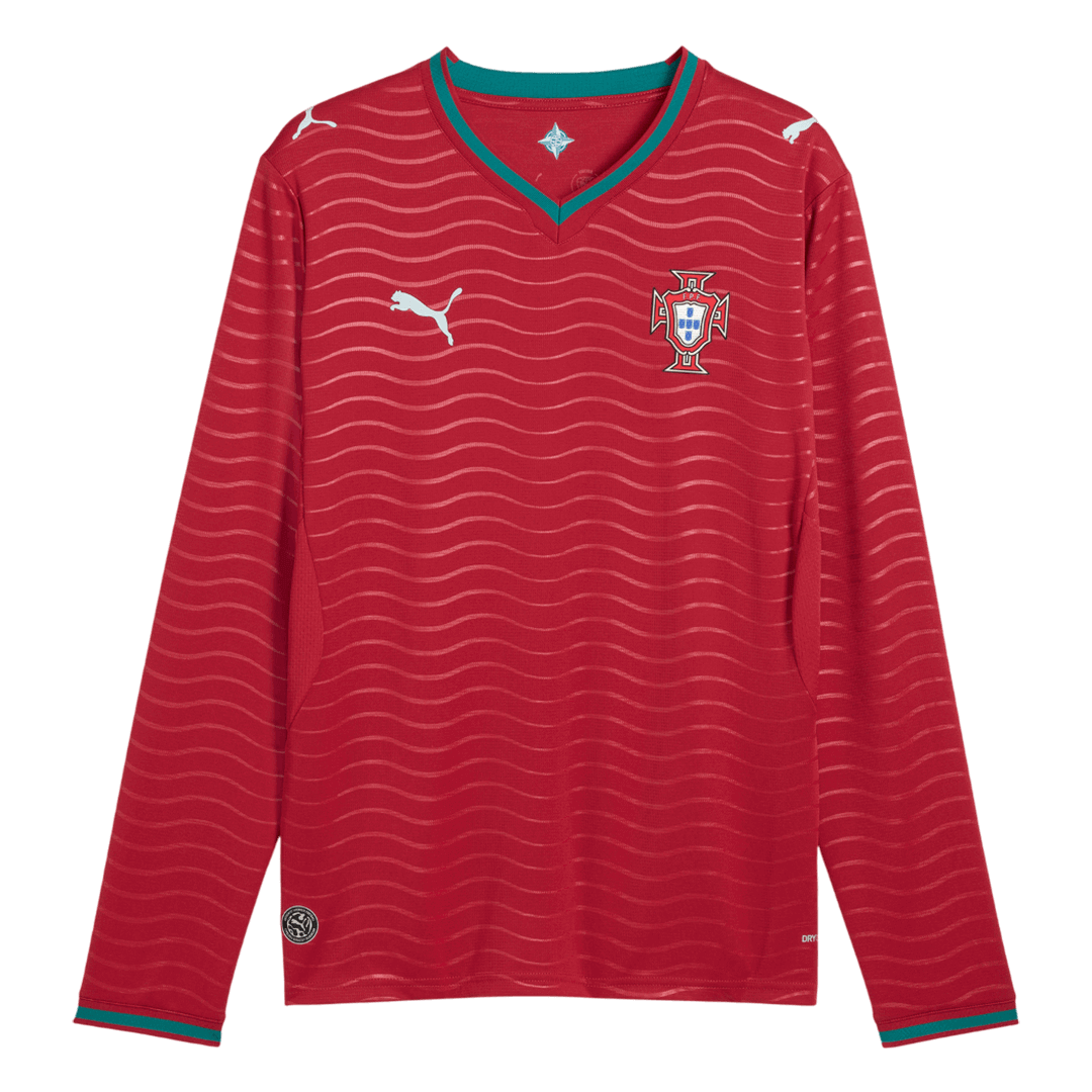 Portugal Thuisshirt Lange Mouwen - Wereldbeker 2026 Rood Grote Maten