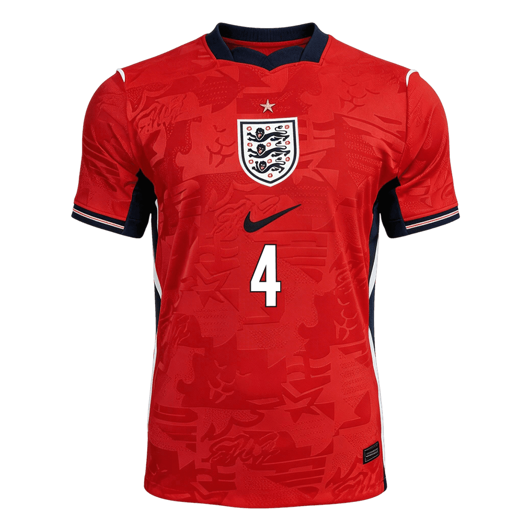RICE #4 Engeland Uitshirt - Wereldkampioenschap 2026 Rood Speler