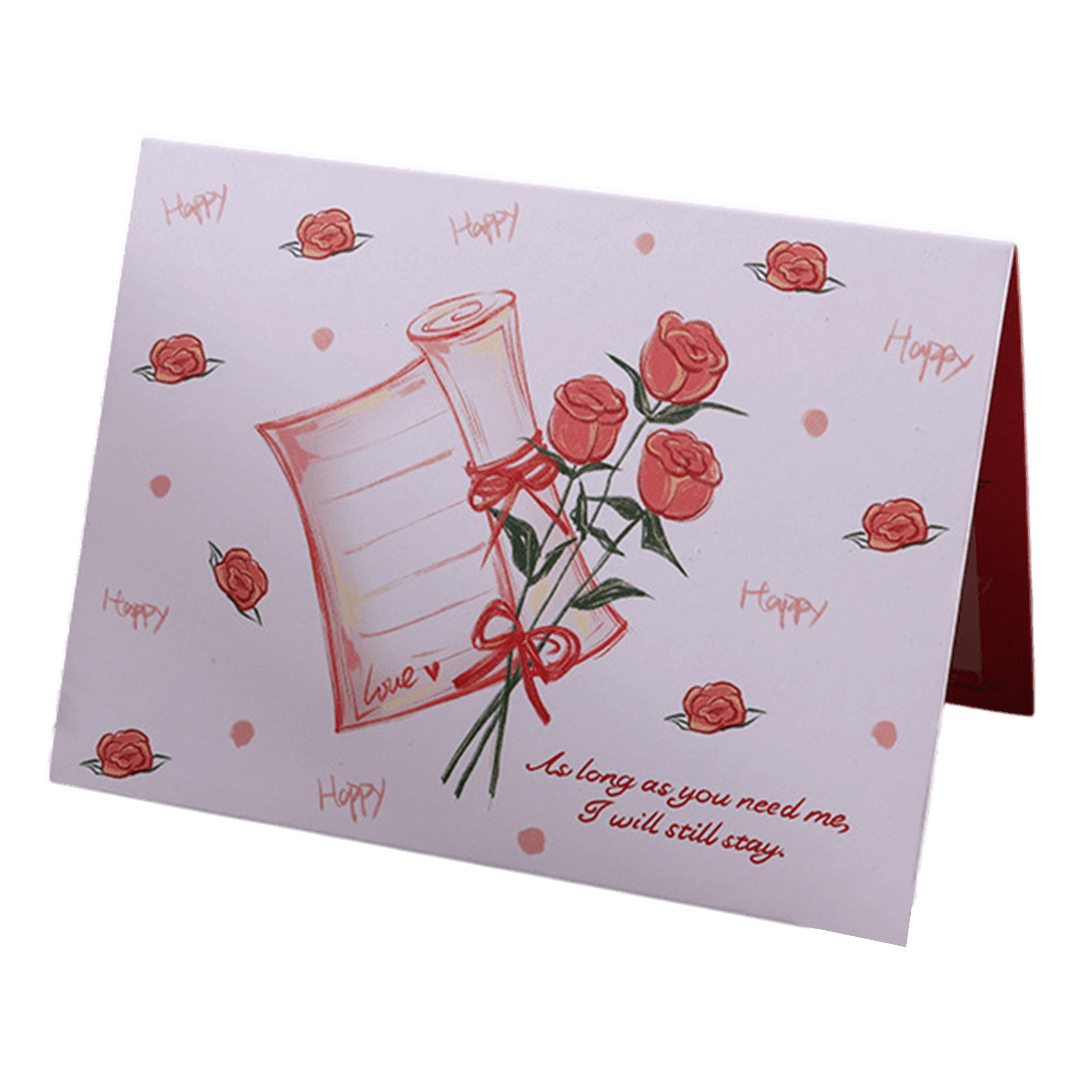 Aangepaste Rozen Reel Valentijnsdagkaart Rood