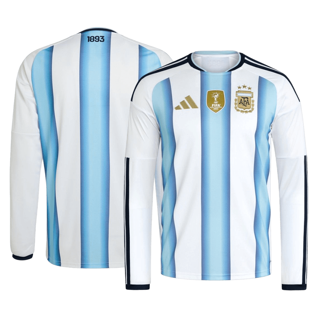 Argentinië Thuisshirt Lange Mouwen - Wereldkampioenschap 2026 Blauw&Wit Grote Maat