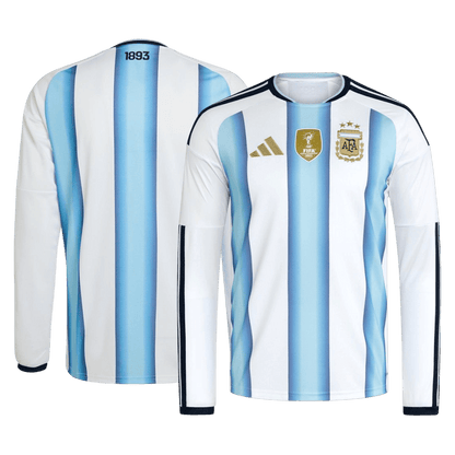 Argentinië Thuisshirt Lange Mouwen - Wereldkampioenschap 2026 Blauw&Wit Grote Maat