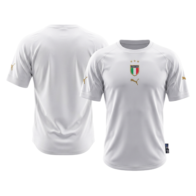 Retro Italië Uit Shirt 2004 Wit