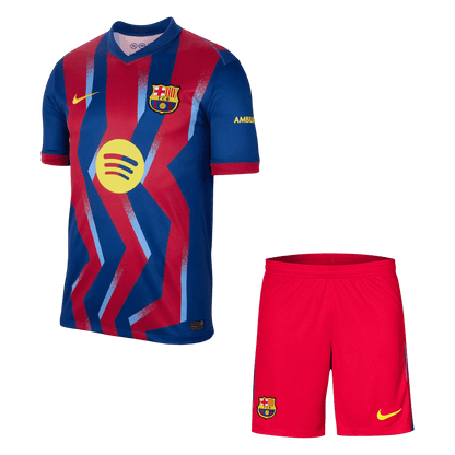 Barcelona Vierde Uitshirt Set 2025/26 Rood & Blauw