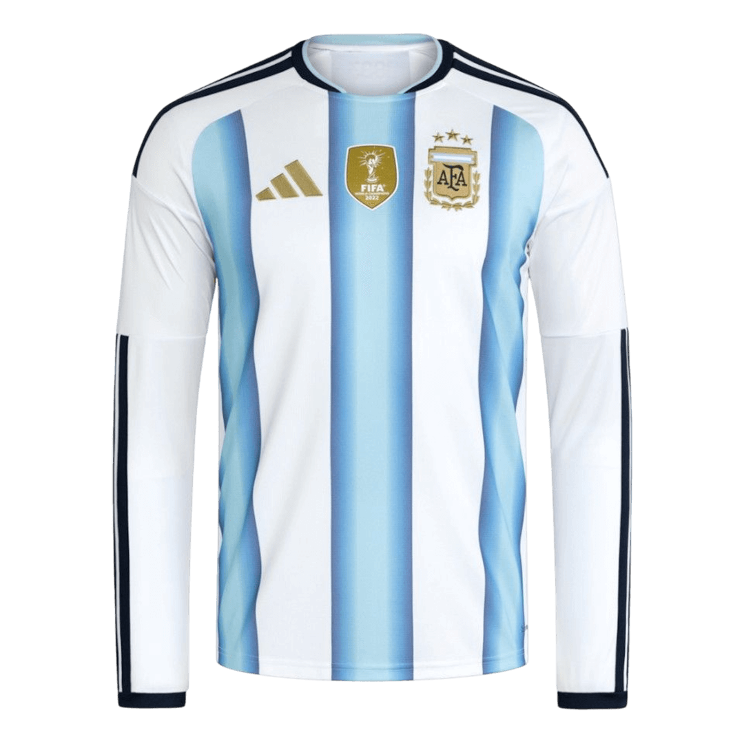 Argentinië Thuisshirt Lange Mouwen - Wereldkampioenschap 2026 Blauw&Wit Grote Maat