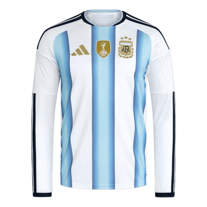 Argentinië Thuisshirt Lange Mouwen - Wereldkampioenschap 2026 Blauw&Wit Grote Maat