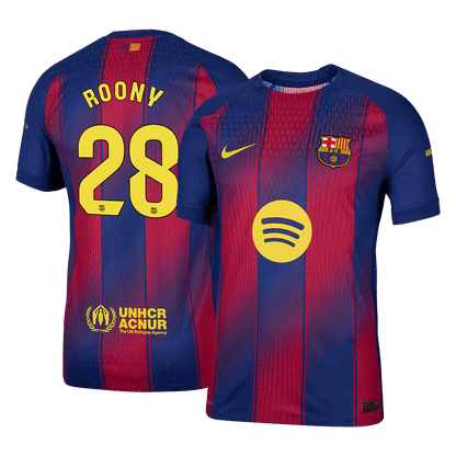 ROONY #28 Barcelona Thuisshirt 2025/26 Rood en Blauw Speler