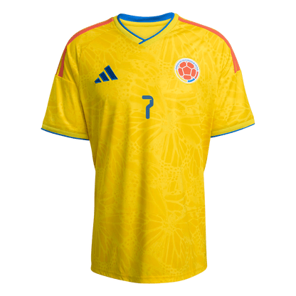LUIS DÍAZ #7 Colombia Thuisshirt Wereldkampioenschap 2026 Geel