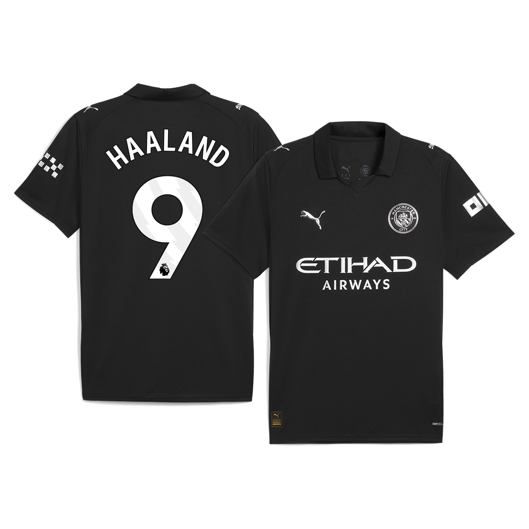 HAALAND #9 Manchester City Uitshirt 2025/26 Zwart