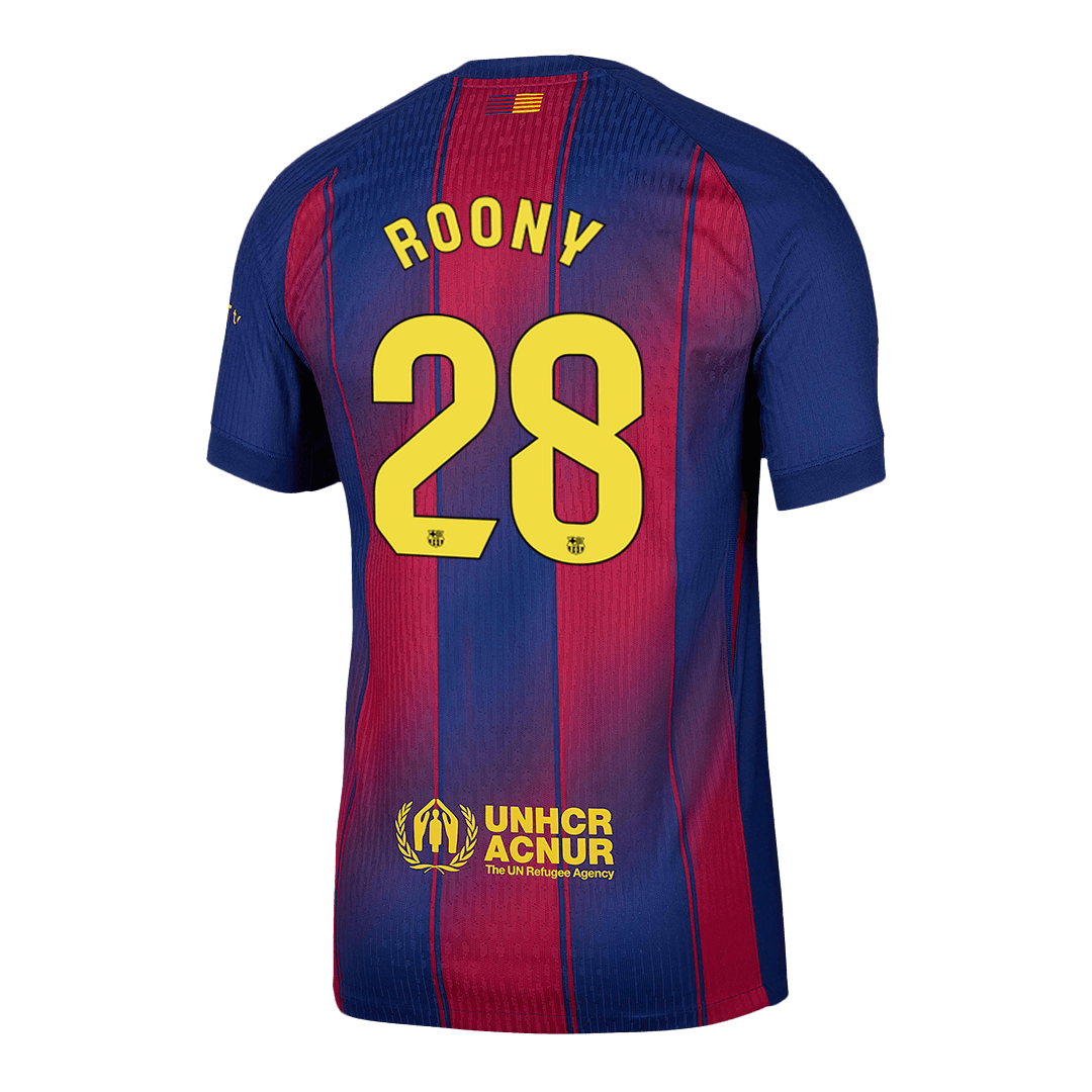ROONY #28 Barcelona Thuisshirt 2025/26 Rood en Blauw Speler