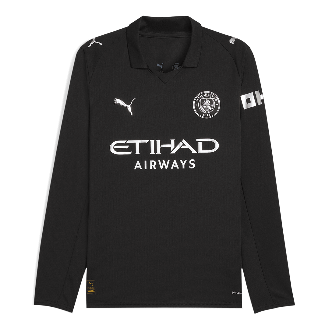 Manchester City Uitshirt Lange Mouwen 2025/26 Zwart