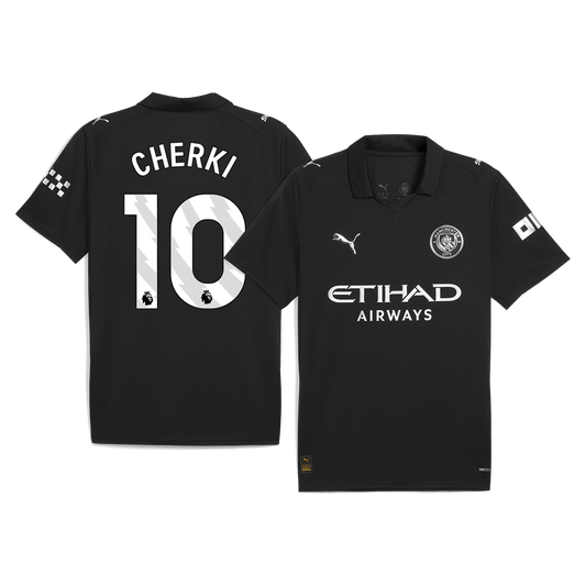CHERKI #10 Manchester City Uitshirt 2025/26 Zwart